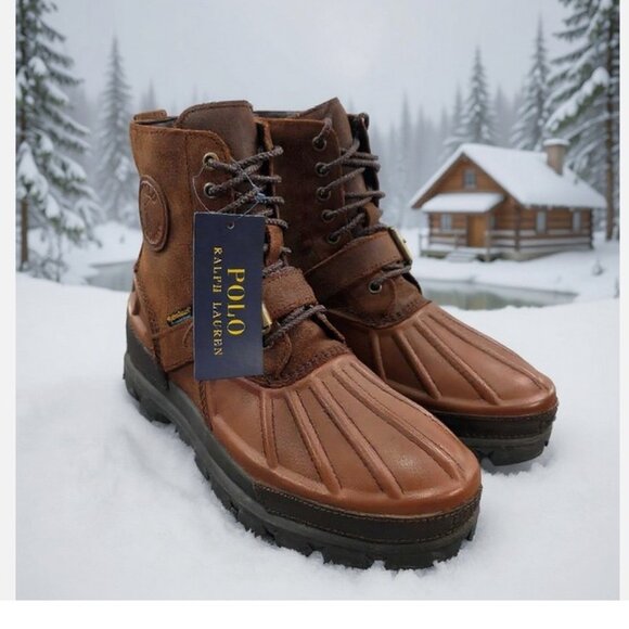 NEW POLO Ralph Lauren Men's Oslo High Waterproof Leather-Suede Boot Size 10 - Picture 6 of 6